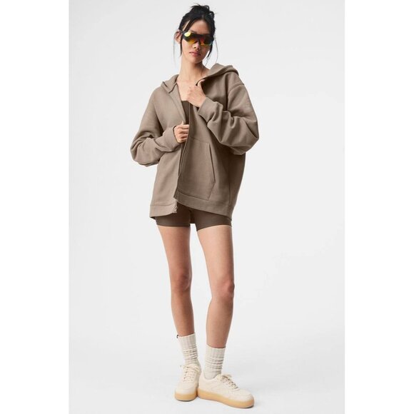 ALO YOGA Everyday Full Zip Hoodie Unisex Fleece Lounge Jacket M $148 - Picture 4 of 9
